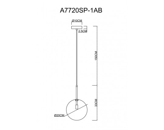 Подвесной светильник Arte Lamp Cameron A7720SP-1AB