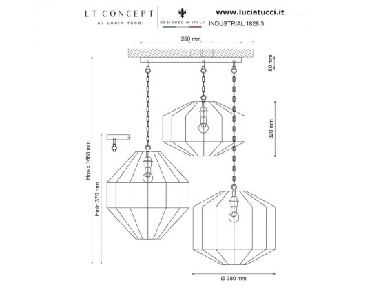 Подвесная люстра Lucia Tucci Industrial 1828.3