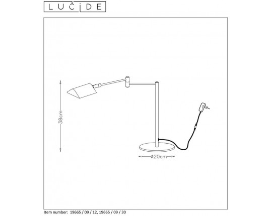 Настольная лампа Lucide Nuvola 19665/09/30
