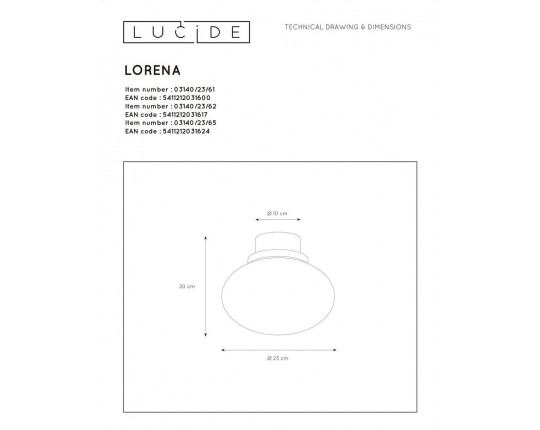 Потолочный светильник Lucide Lorena 03140/23/65