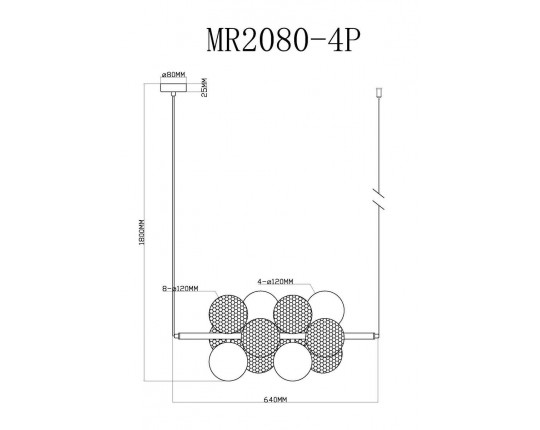 Подвесная люстра MyFar Michelle MR2080-4P