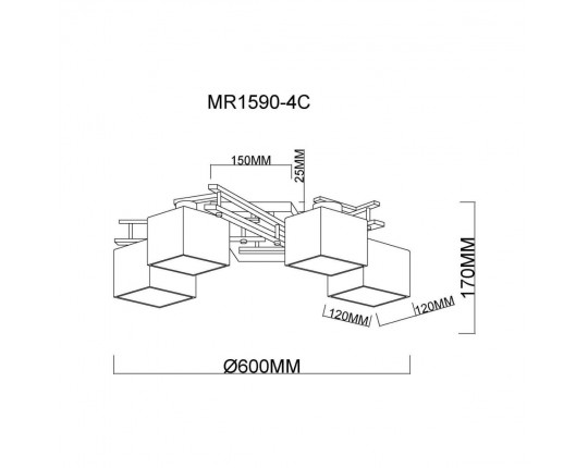 Потолочная люстра MyFar Bona MR1590-4C
