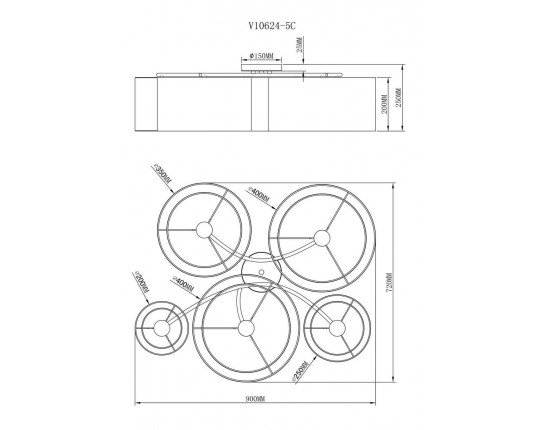 Потолочная люстра Moderli Room V10624-5C