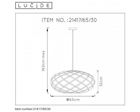 Подвесной светильник Lucide Wolfram 21417/65/30