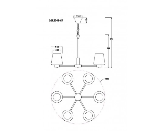 Подвесная люстра MyFar Mark MR2341-6P