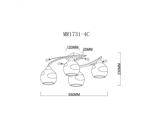 Потолочная люстра MyFar Stella MR1731-4C