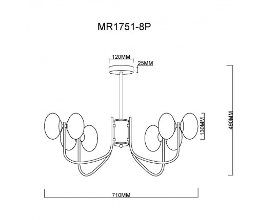 Потолочная люстра MyFar Scott MR1751-8P