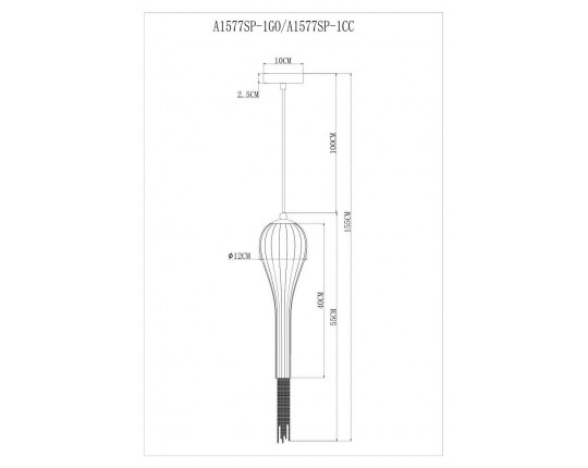 Подвесной светильник Arte Lamp Waterfall A1577SP-1GO