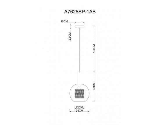 Подвесной светильник Arte Lamp Manchester A7630SP-1AB