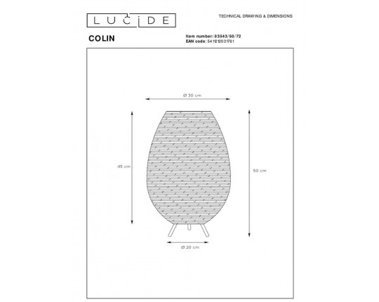 Настольная лампа Lucide Colin 03543/50/72