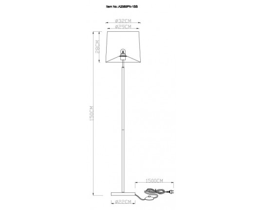 Торшер Arte Lamp Rodos A2589PN-1SS