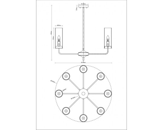 Подвесная люстра Moderli Metric V10021-8P