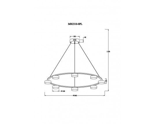 Подвесная светодиодная люстра MyFar Milla MR2310-8PL