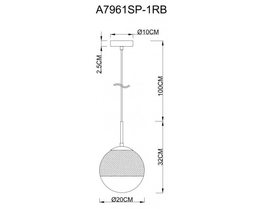 Подвесной светильник Arte Lamp Jupiter Copper A7961SP-1RB