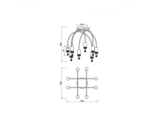 Потолочная люстра Vele Luce Pioggia VL4283L08