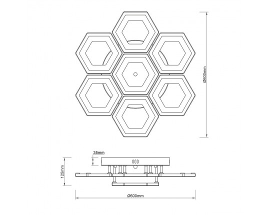 Потолочная светодиодная люстра Escada Hexagon 10204/7Led