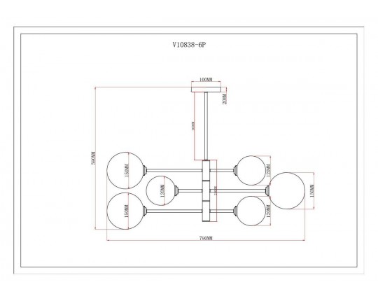 Подвесная люстра Moderli Molecule V10838-6P