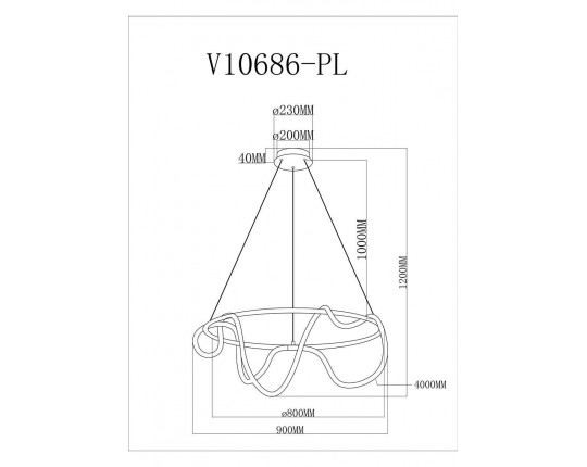 Подвесной светодиодный светильник Moderli True V10686-PL