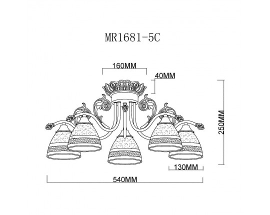 Потолочная люстра MyFar Nile MR1681-5C