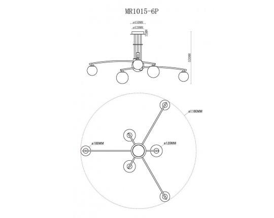 Потолочная люстра MyFar Stacy MR1015-6P