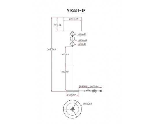 Торшер Moderli Brulee V10551-1F