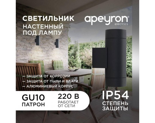 Уличный настенный светильник Apeyron Grafite 11-119