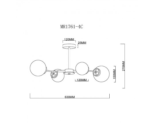 Потолочная люстра MyFar Easy MR1761-4C