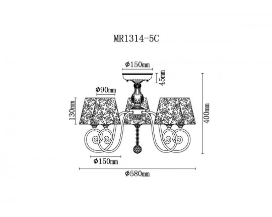 Потолочная люстра MyFar Ceiling Luna MR1314-5C