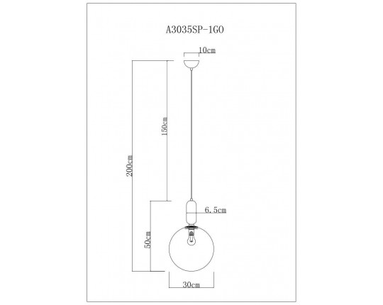 Подвесной светильник Arte Lamp Bolla-Sola A3035SP-1GO