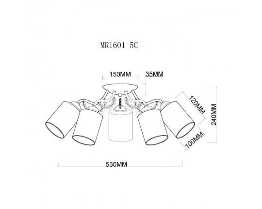 Потолочная люстра MyFar Patrick MR1601-5C