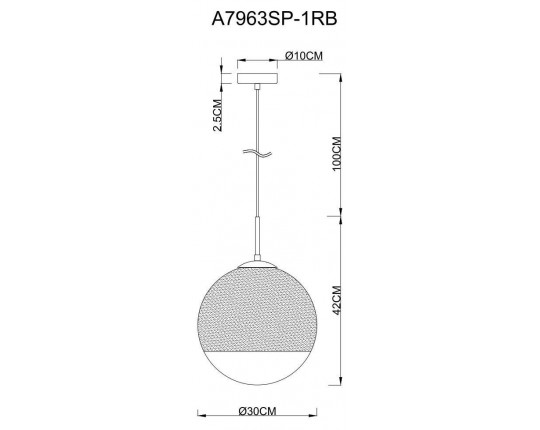 Подвесной светильник Arte Lamp Jupiter Copper A7963SP-1RB