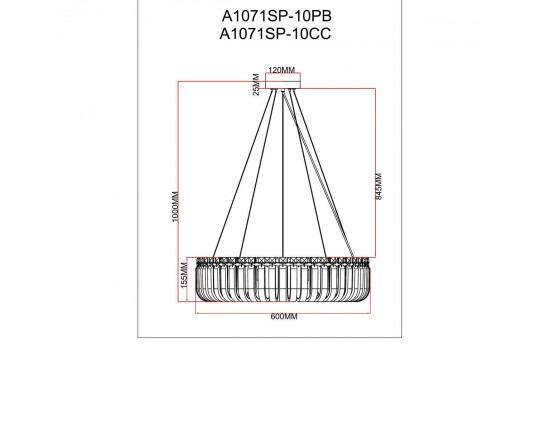 Подвесной светильник Arte Lamp Mayotte A1071SP-10CC