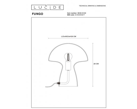 Настольная лампа Lucide Fungo 10514/01/53