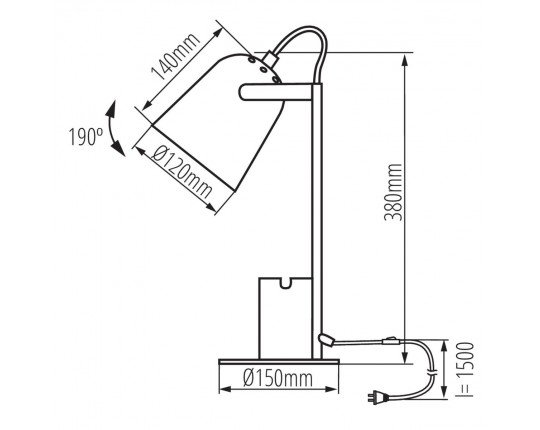 Настольная лампа Kanlux RAIBO E27 PK 36285