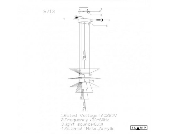 Подвесной светильник iLamp Lotus 8713P/S MGL