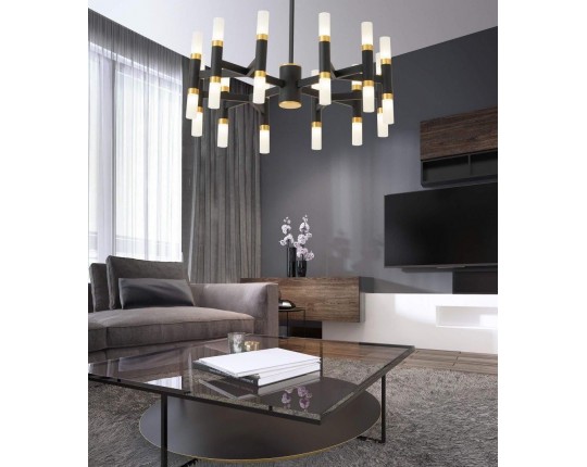 Подвесная люстра Lumina Deco Richmond LDP 6035-24 BK+GD