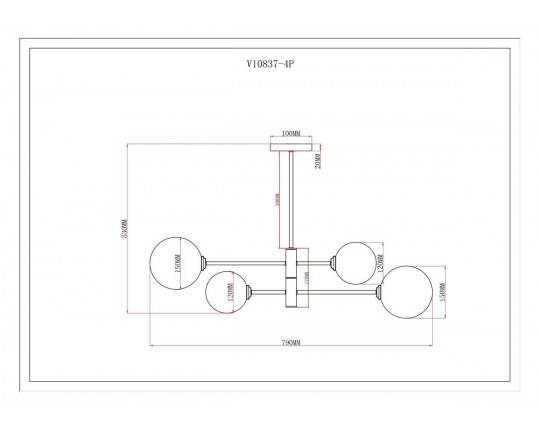 Подвесная люстра Moderli Molecule V10837-4P