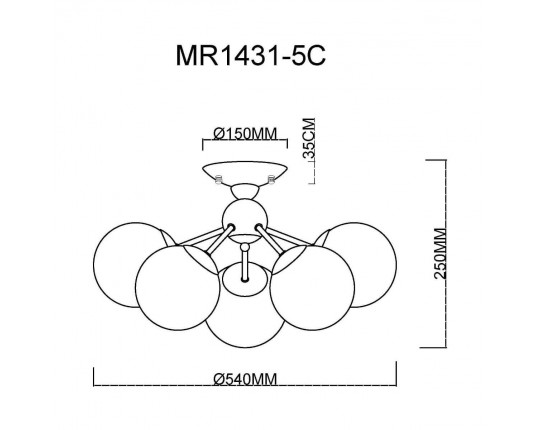 Потолочная люстра MyFar Kate MR1431-5C