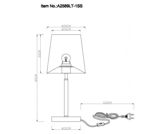 Настольная лампа Arte Lamp Rodos A2589LT-1SS