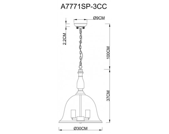 Подвесная люстра Arte Lamp Bell A7771SP-3CC